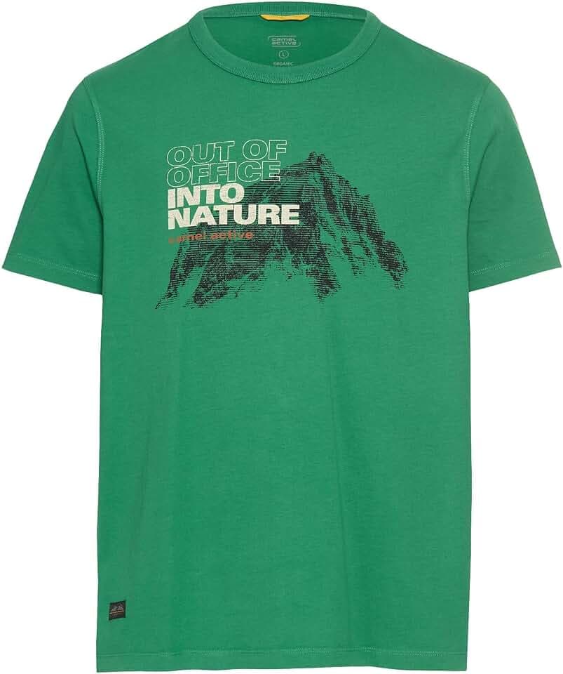 camel active Herren T-Shirt aus Reiner Baumwolle mit Rundhalsausschnitt