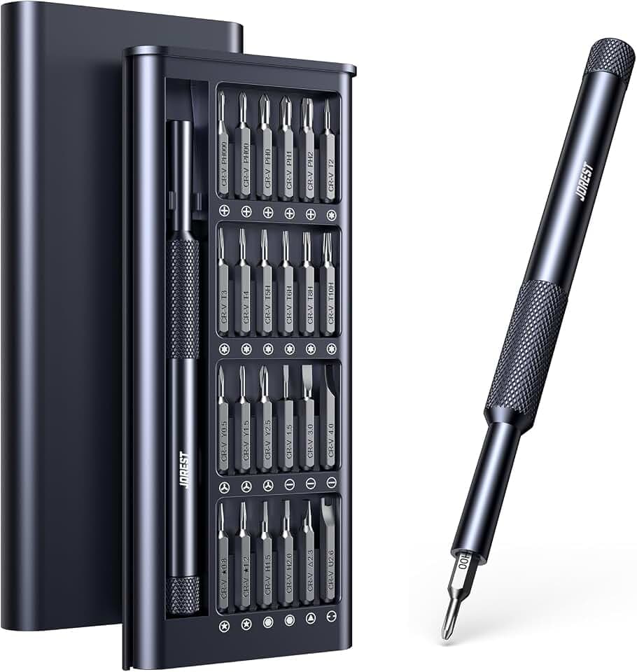 JOREST 25-IN-1 Precision Screwdriver Set, Mini Repair Tool Kit with Torx for Macbook, Computer, Laptop, iPhone, PS5, Xbox, Switch, Glasses, Watch, Ring Doorbell, Electronic, Small Gift Gadget for Men