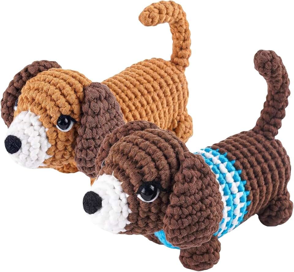 Häkelbox Komplettes Anfänger-Set 3 Amigurumi Kätzchen DIY (2 Hund-B)