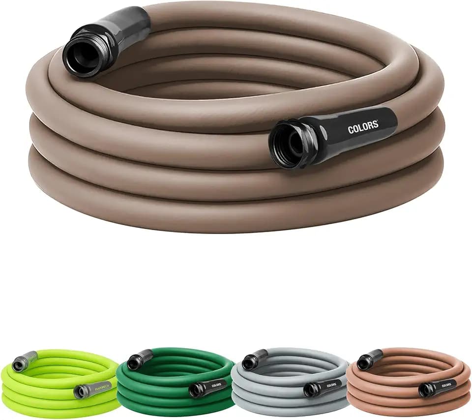 Flexzilla Colors Garden Hose 5/8 in. x 25 ft., Lightweight All-Weather Water Hose, Durable and Flexible, Leak-Free Connections, Brown Mulch