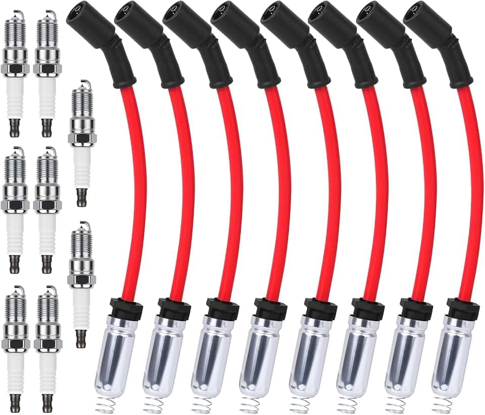 High Performance Iridium Spark Plugs and Wires Set for 1999-2013 Chevy GMC