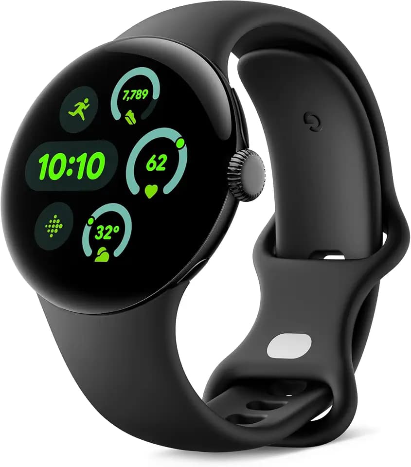 Google Pixel Watch 3 (41 mm) – Android smartwatch with Heart Rate Tracking, Advanced Running from Fitbit, Fitness Insights, 24-Hour Battery – Matte Black Aluminium Case – Obsidian Band – LTE