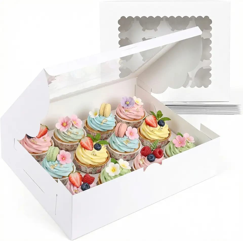 VGOODALL 6 PCS Cupcake Containers, 12 Count Cupcake Holders with Window