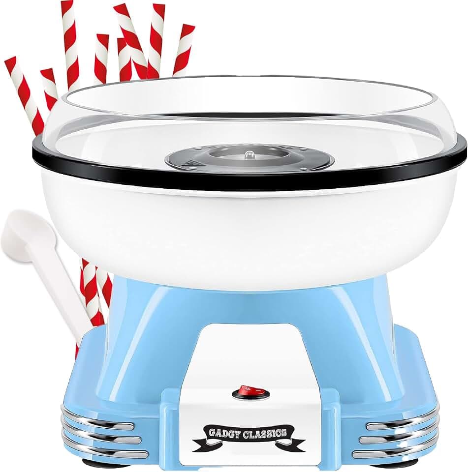 Gadgy Zuckerwattemaschine 500W – Retro Zuckerwatte Maker mit Zubehör
