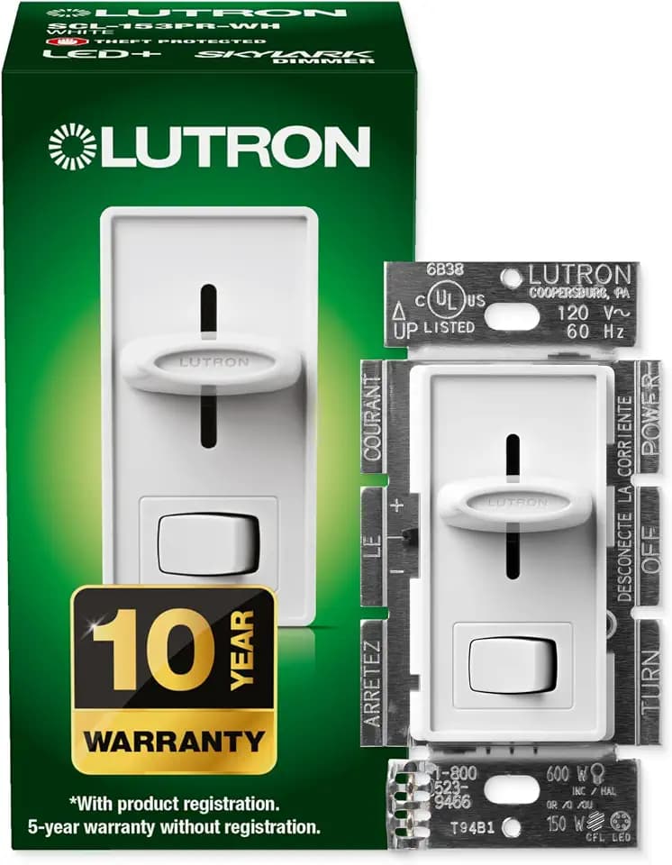 Lutron Skylark LED+ Dimmer Switch, Slide Dimmer, Single Pole/3-way