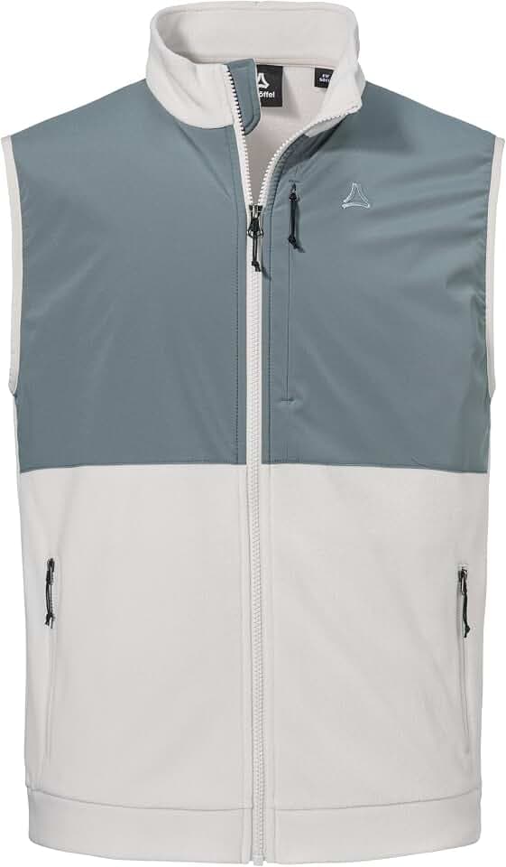 Schöffel Herren Fleece Vt Style Ash MEN, Weste aus schnell trocknendem Micro Fleece, Outdoor Weste mit mehreren Taschen
