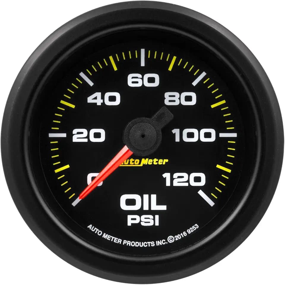 AUTO METER 9253 Gauge, Oil Press, 2 1/16", 120Psi, Stepper Motor W/Warn, Extreme Environment