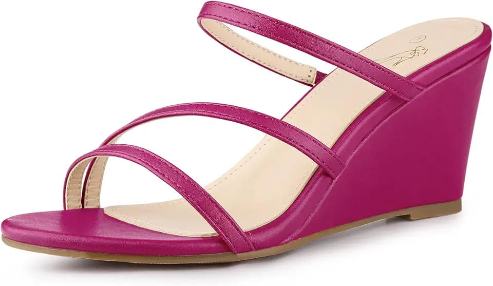 Perphy Strappy Low Wedges Wedge Heels Slide Sandals for Women