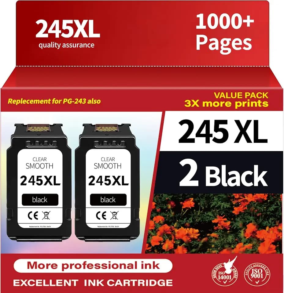 245XL Black Ink Cartridge Replacement for Canon PG-245 PG-245XL PG 245 245XL 245 XL PG-243 Used in Canon PIXMA MX492 MX490 MG2920 MG2420 MG2520