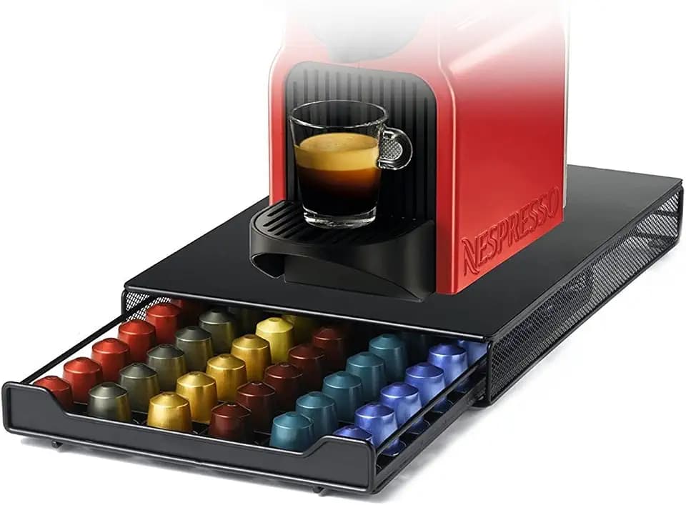 HiveNets Kaffee Kapselhalter, Schubladenbox Aufbewahrung für Nespresso, Fassungsvermögen: 60 Stück