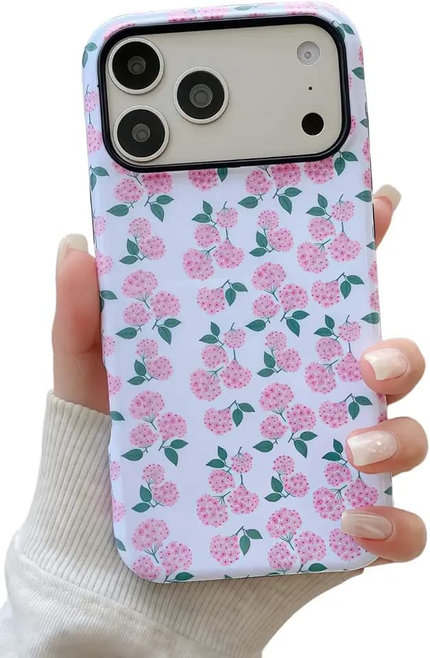 YUANLI for iPhone 17 Pro Max Case Hydrangea Flowers Phone Case