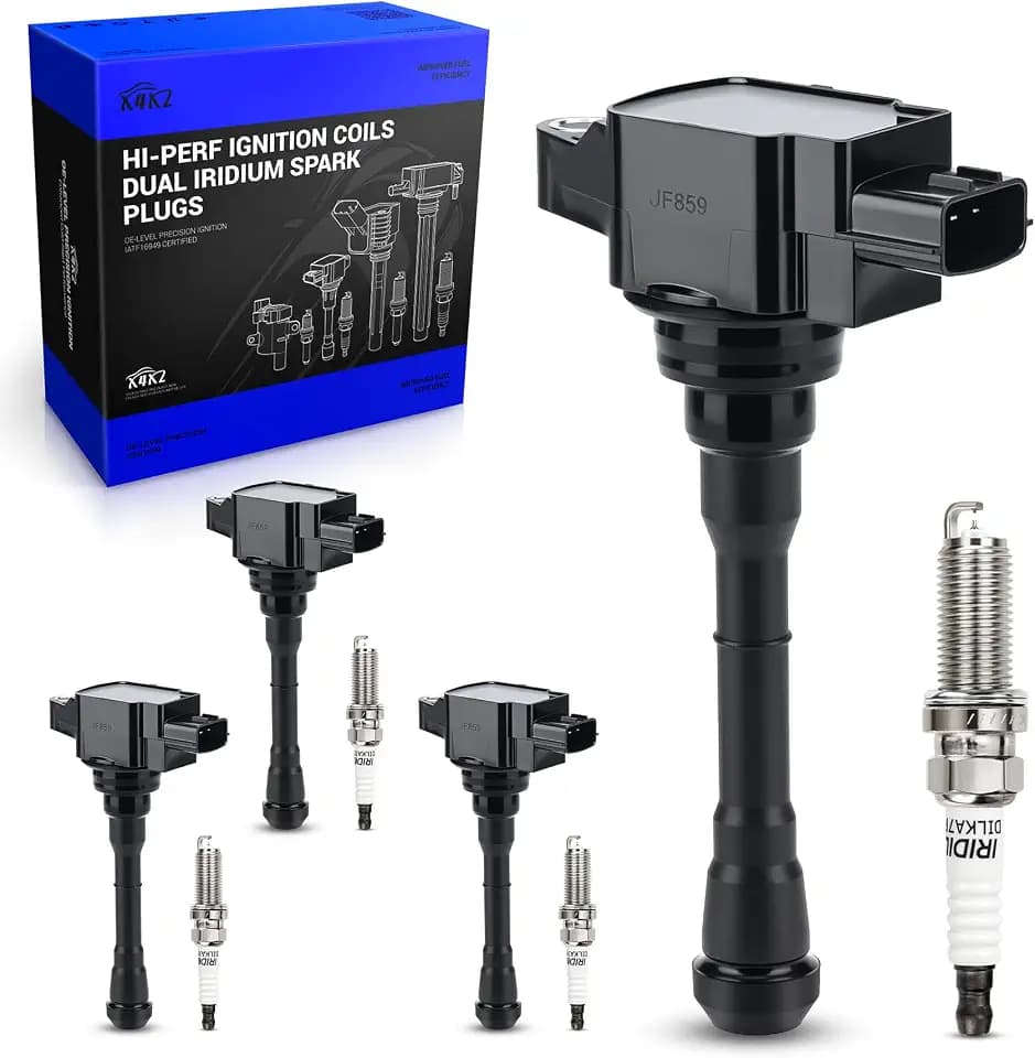 X4XZ UF659 Ignition Coil & 91215 Spark Plug Replaces# C1807, 22448-1KC0A