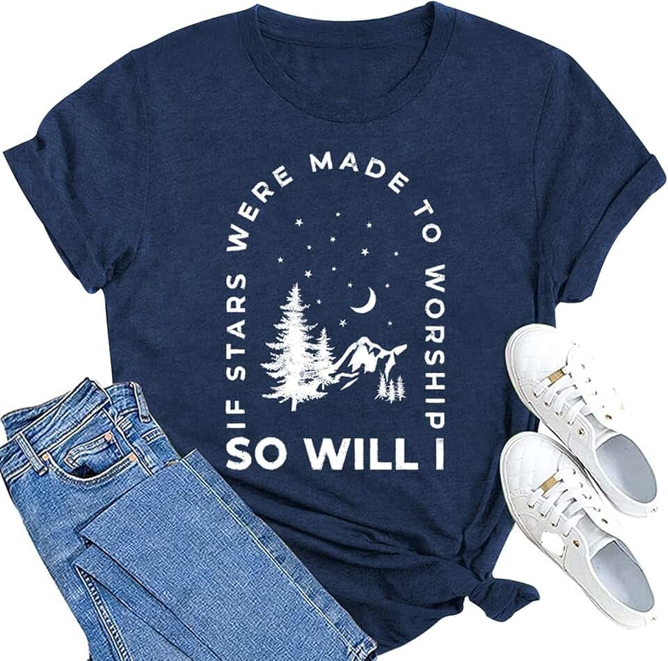 MAIHUN Christian Shirt Womens Be The Light Tshirt Sunburst Vintage Bible Verse Tee Top