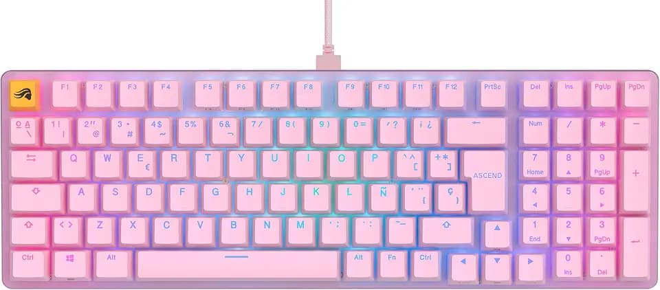 GLORIOUS GMMK 2 (96%) Mechanische Tastatur, Fox, ISO in Rosa