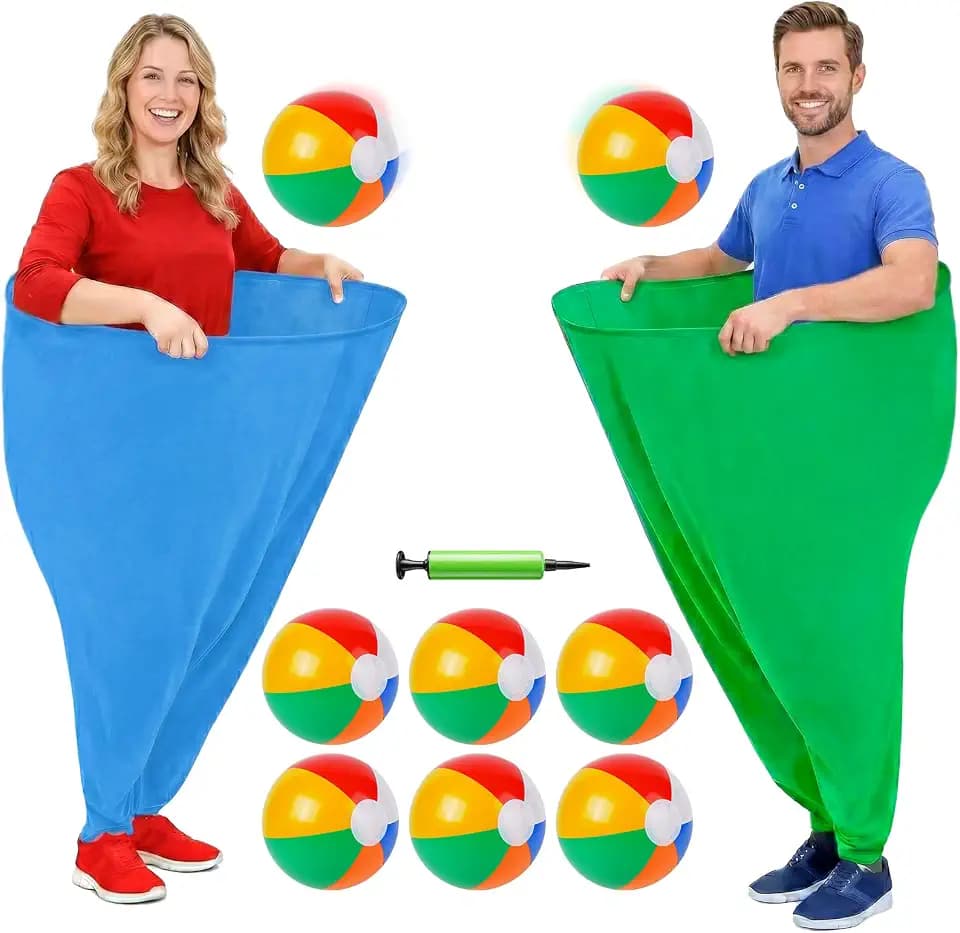 2 Stück Groß Granny Pants Hof-Spiel, Spiele für Draußen, Wurfspiel Outdoor, mit Draußen 8 Bälle, 1 Pumps, übergroße Oma-Hosen-Spiele für Erwachsene im Freien, Familienspiele im Garten