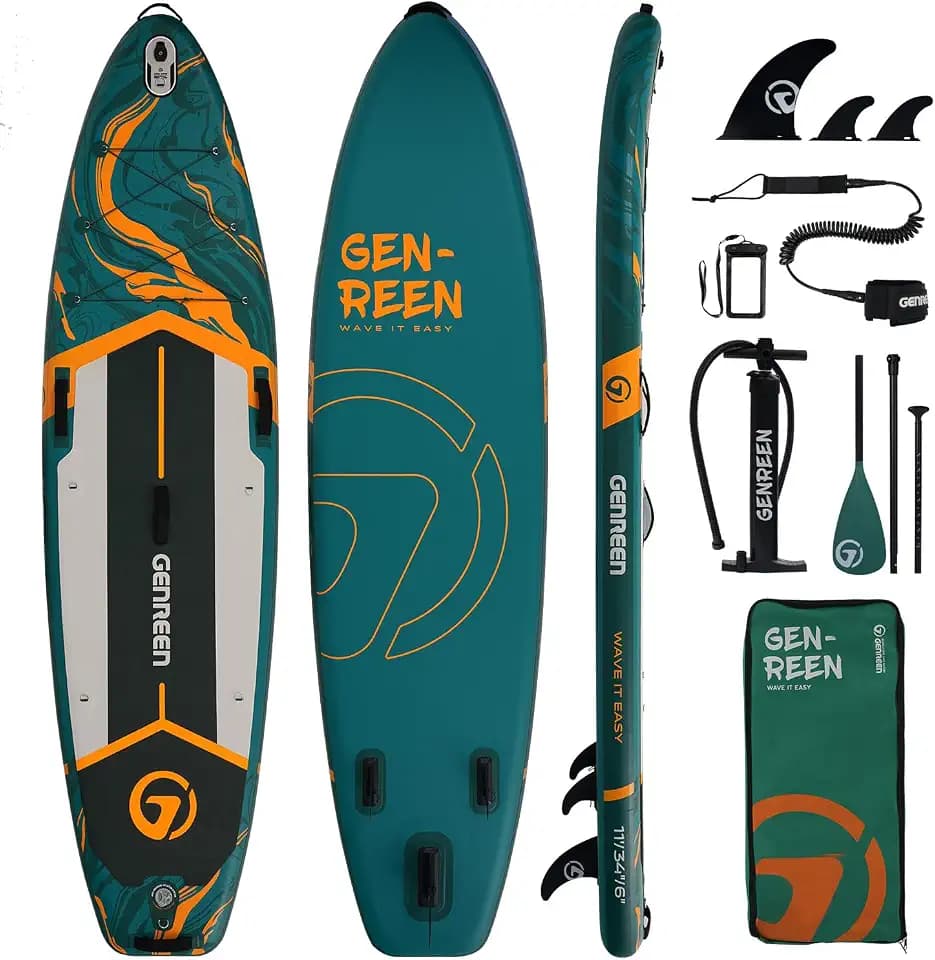 Paddle Board Stand up Paddle Board (Extra Large 11'*33/34") Newly Improved 2 Side Layers 450LBS Quality Inspection×5 paddleboards Fishing Family Pet Friendly