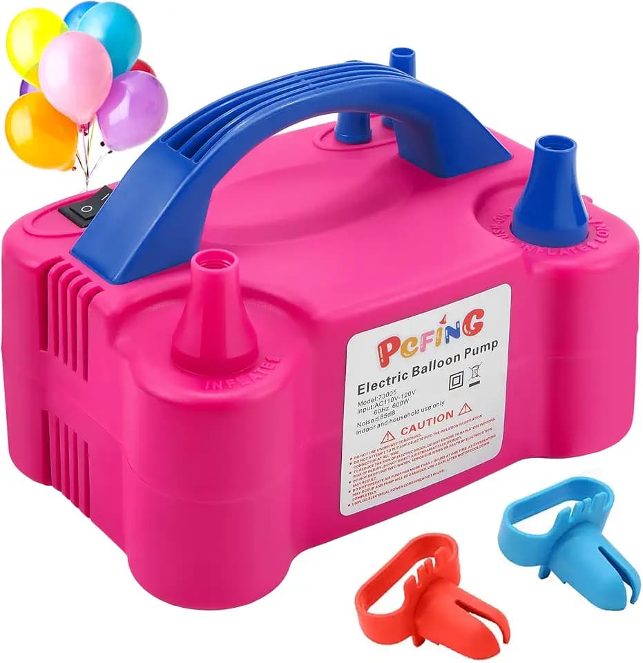 PCFING Balloon Pump Electric with Dual Nozzle & Balloon Tie Tool