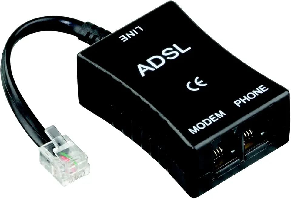Hama ADSL Filter, RJ 11, Jack 6P 4C M/2 Jack 6P 4C F, Schwarz [Italien]