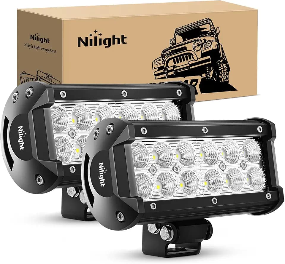Nilight Led Pods 2Pcs 36W 2800LM 6.5 Inch Flood Off Road Light Bar Super Bright Driving Work Fog Lamps for Trucks Pickup Golf Cart SUV ATV UTV 4x4 Van Camper Boat