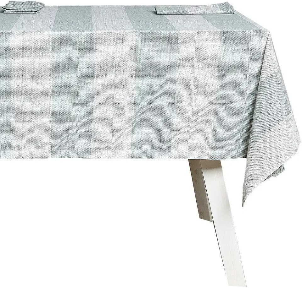 Anteray Set Tischdecke und Servietten, Polyester, Mint, 150 cm, 250 cm + 45 cm, 45 cm