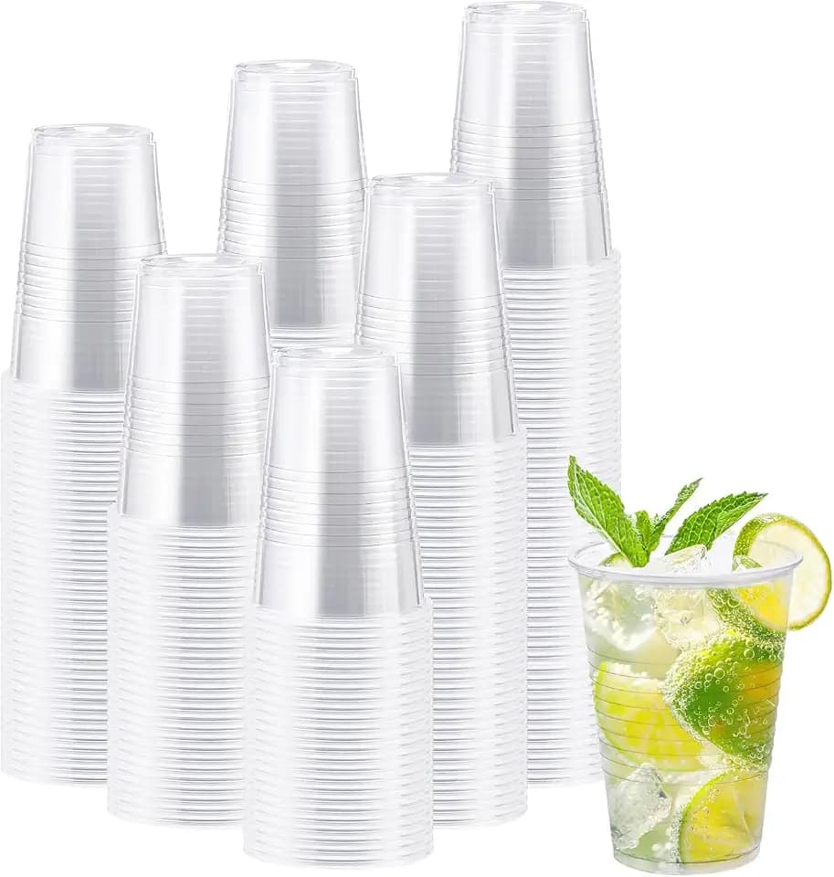 Lamosi 300 Pack 12 oz Clear Plastic Cups, Disposable Cold Drinking Cups