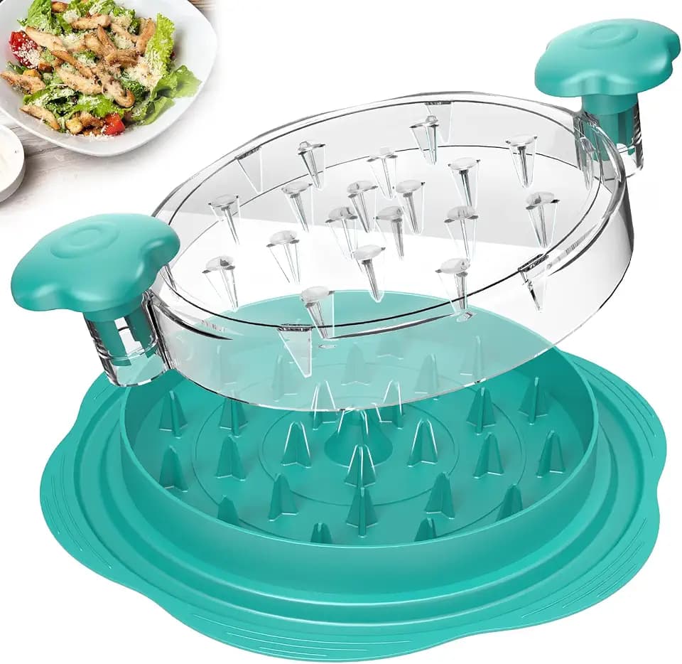 Chicken Shredder Tool Twist Large Meat Shredder with Brush&Fork, Teal