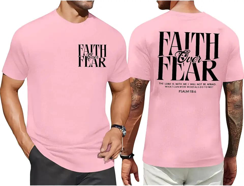 Christian Jesus Faith Shirts for Men Religious Cross Bible Verse T-Shirt