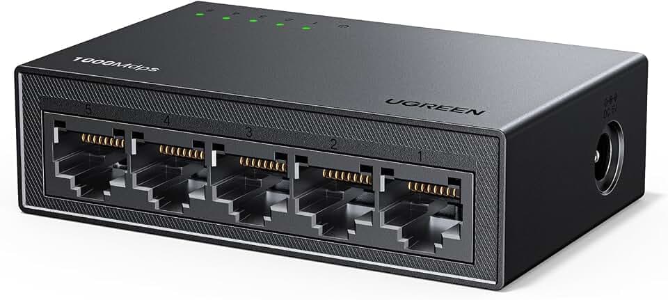 UGREEN Ethernet Switch, 5 Port Gigabit Plug & Play Ethernet Splitter