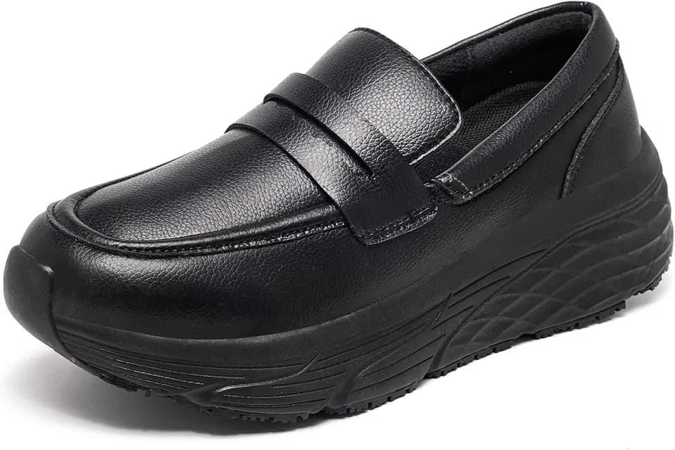 Non Slip Work Shoes for Women Kitchen Restaurant Chef Waterproof Slip-Resistant Loafers Food Service Nurse Sneakers Slip on Comfortable Chunky Penny Fashion Casual Dress Footwear