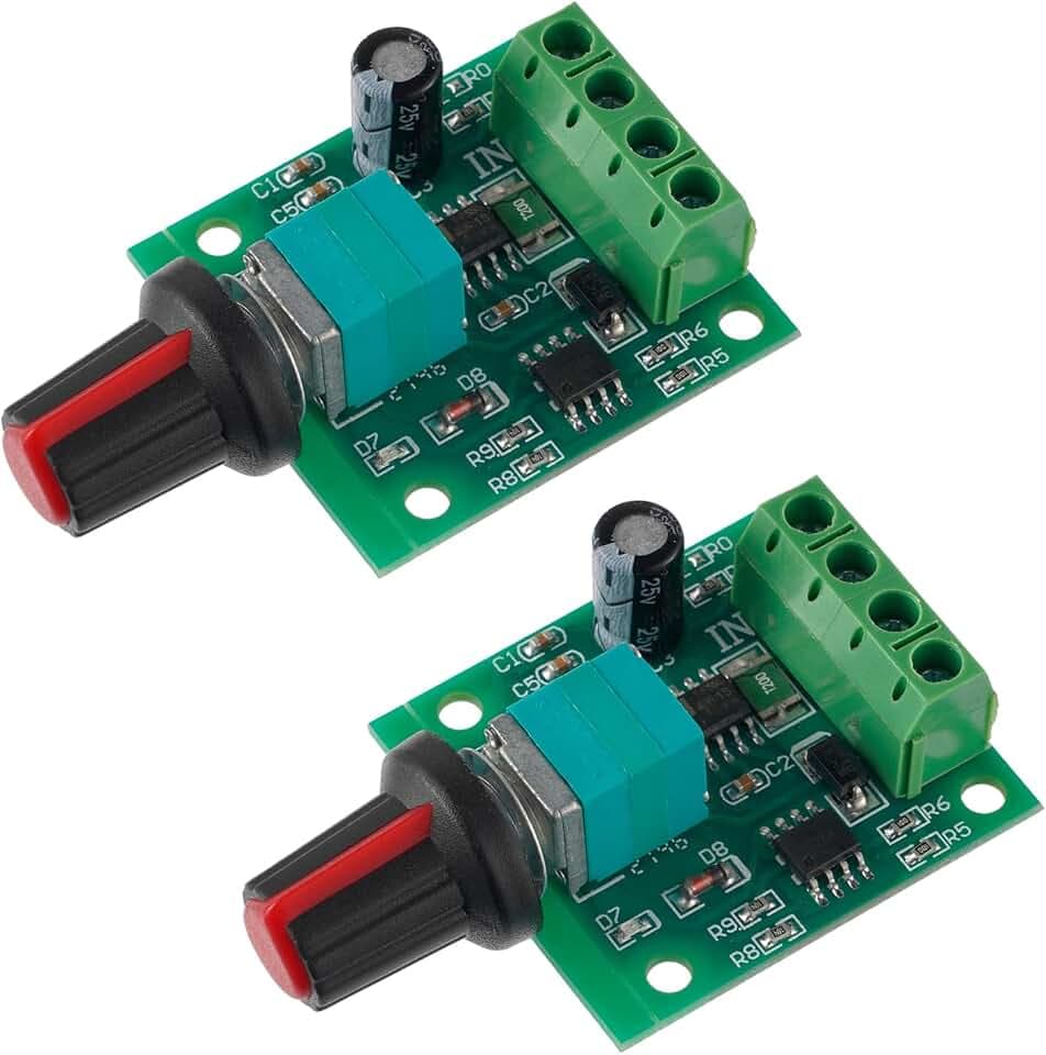 BOJACK Low Voltage DC Motor Speed Controller PWM 1.8v 3v 5v 6v 12v 2A 30W Adjustable Driver Switch 1803BK 1803B (Pack of 2 Pcs)