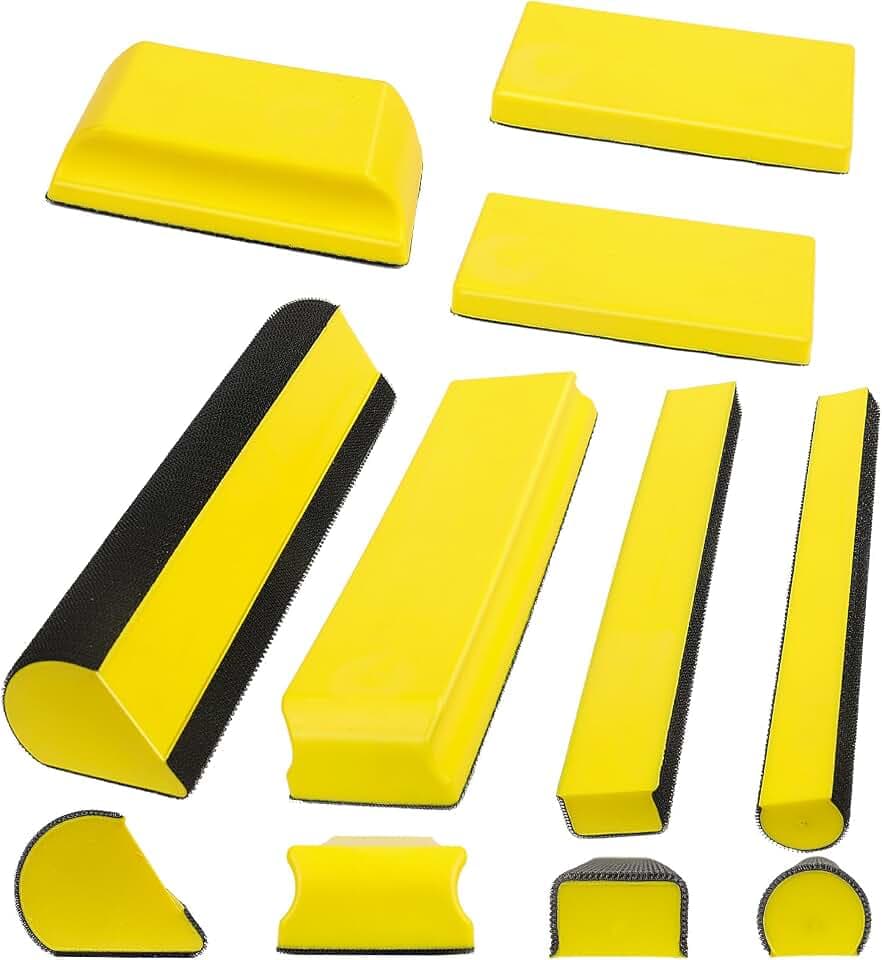 7 Stück Manueller Schleifklotz Klett Handschleifer Set