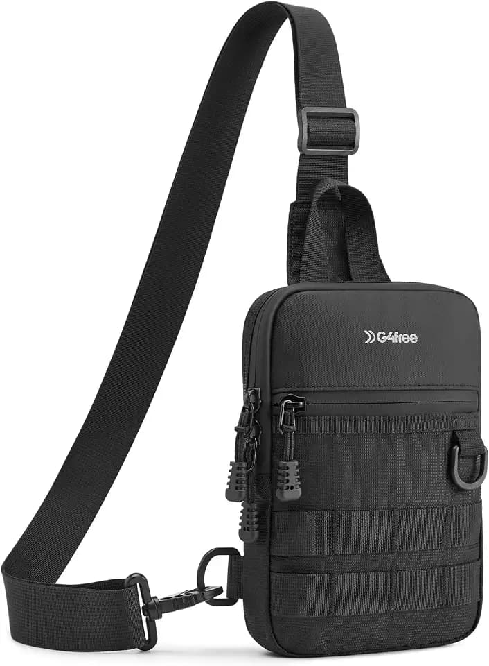 G4Free Small Crossbody Sling Bag, Mini Tactical EDC Chest Bag for Men