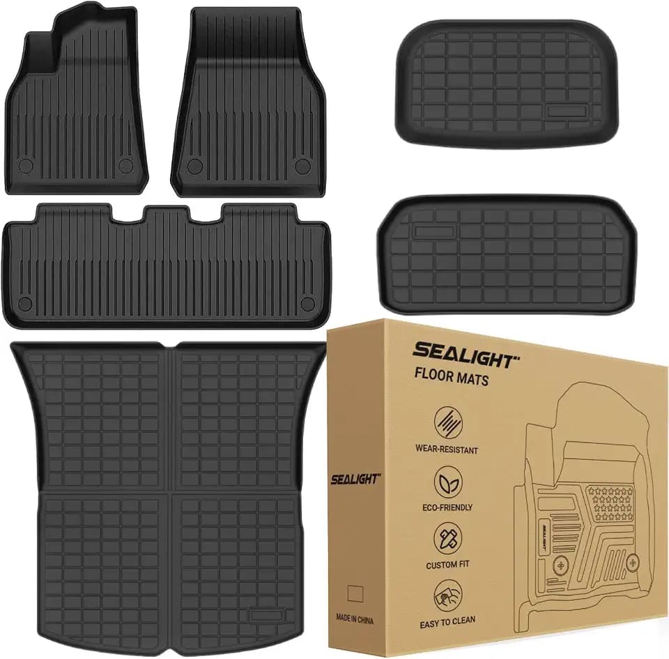 2020-2024 Tesla Model Y Floor Mats 5 Seater Full Set Made by SEALIGHT