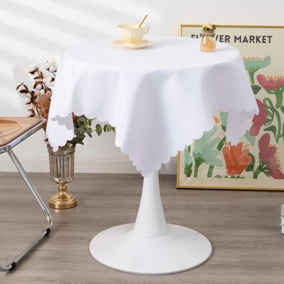 Small Square White Tablecloth 36 x 36 Inch