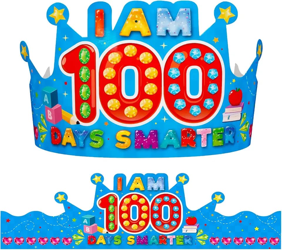 SICOHOME Paper Crown Hats Caps for Kids Paper Crowns for Students Classroom Kindergarten Preschool Party Supplies Adjustable