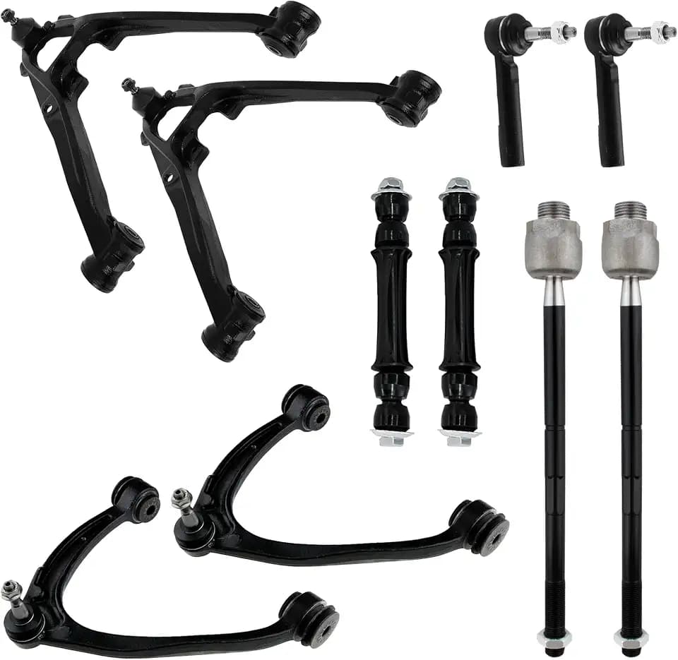 Front Upper and Lower Control Arm Compatible With Cadillac Escalade ESV EXT, Chevy Avalanche Silverado Suburban 1500, GMC Sierra Yukon XL 1500 Front Suspension Kit, Sway Bar Link