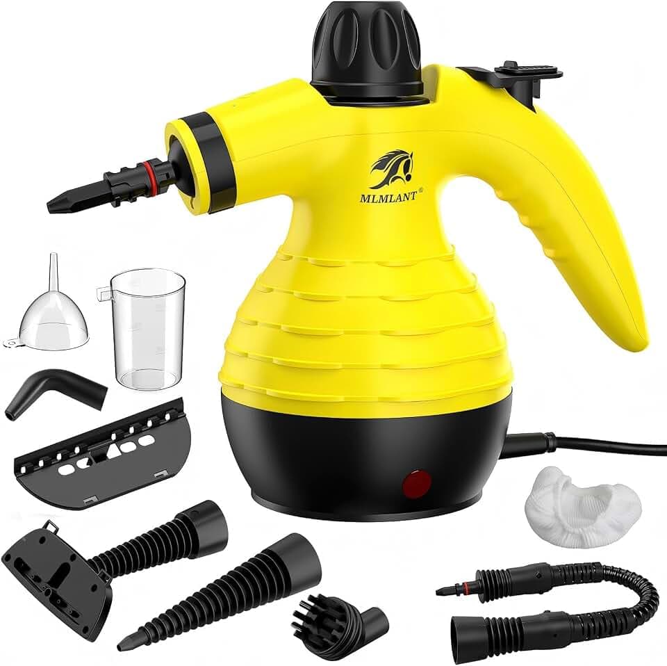 MLMLANT Dampfreiniger Handgerät, Handdampfreiniger Mit Sicherheitsverriegelung und 9-teiligem Zubehörset, geeignet für Teppiche, Autositze, Sofas, Polstermöbel und mehr.