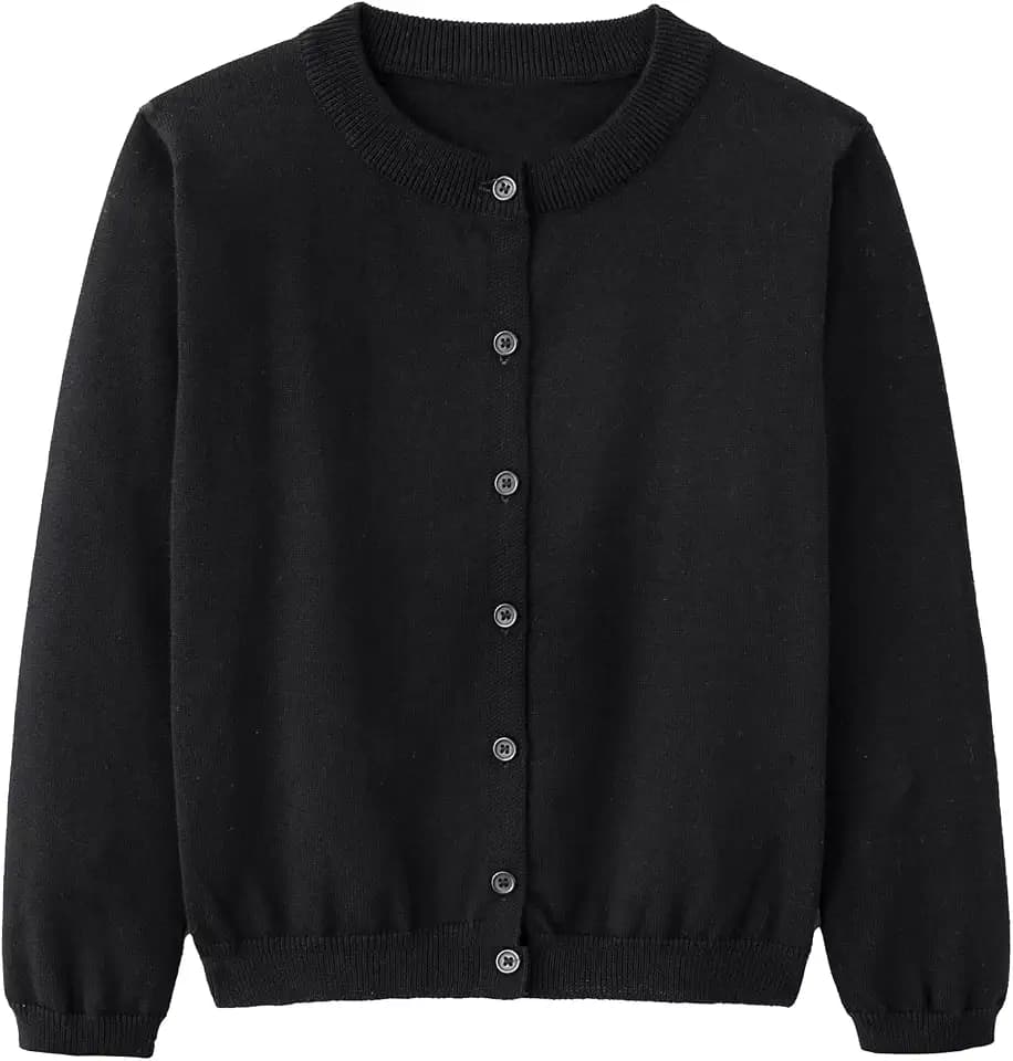 Girls Cardigan Sweater School Uniforms Toddler Long Sleeve Button Knit Solid Sweaters Tops