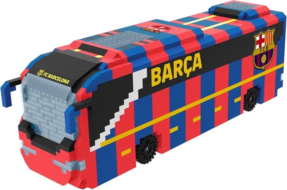 FOCO Offizielles Lizenzprodukt FC Barcelona BRXLZ-Steine 3D-Fußball-Reisebus Bau-Set