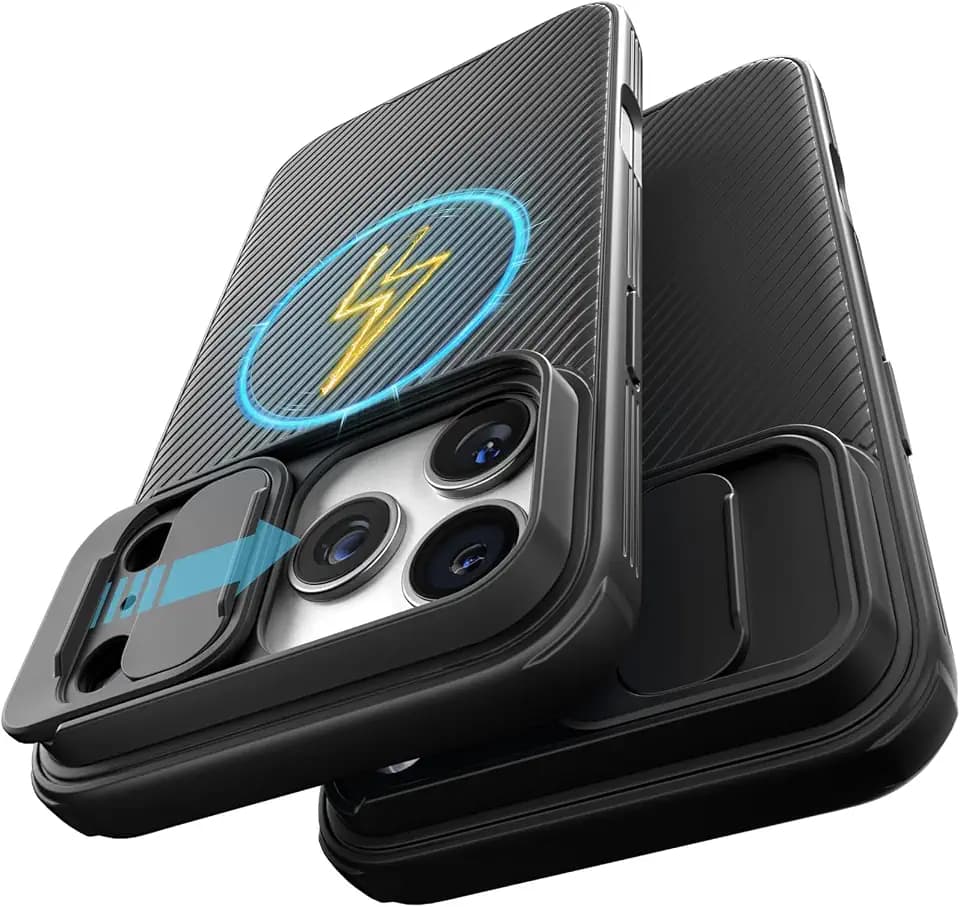 CloudValley für iPhone 17 Pro Max Hülle mit Schiebe-Kameraabdeckung, [MagSafe-kompatibel] Schlanke, stoßfeste Schutzhülle für iPhone 17 Pro Max (6,9 Zoll), Schwarz