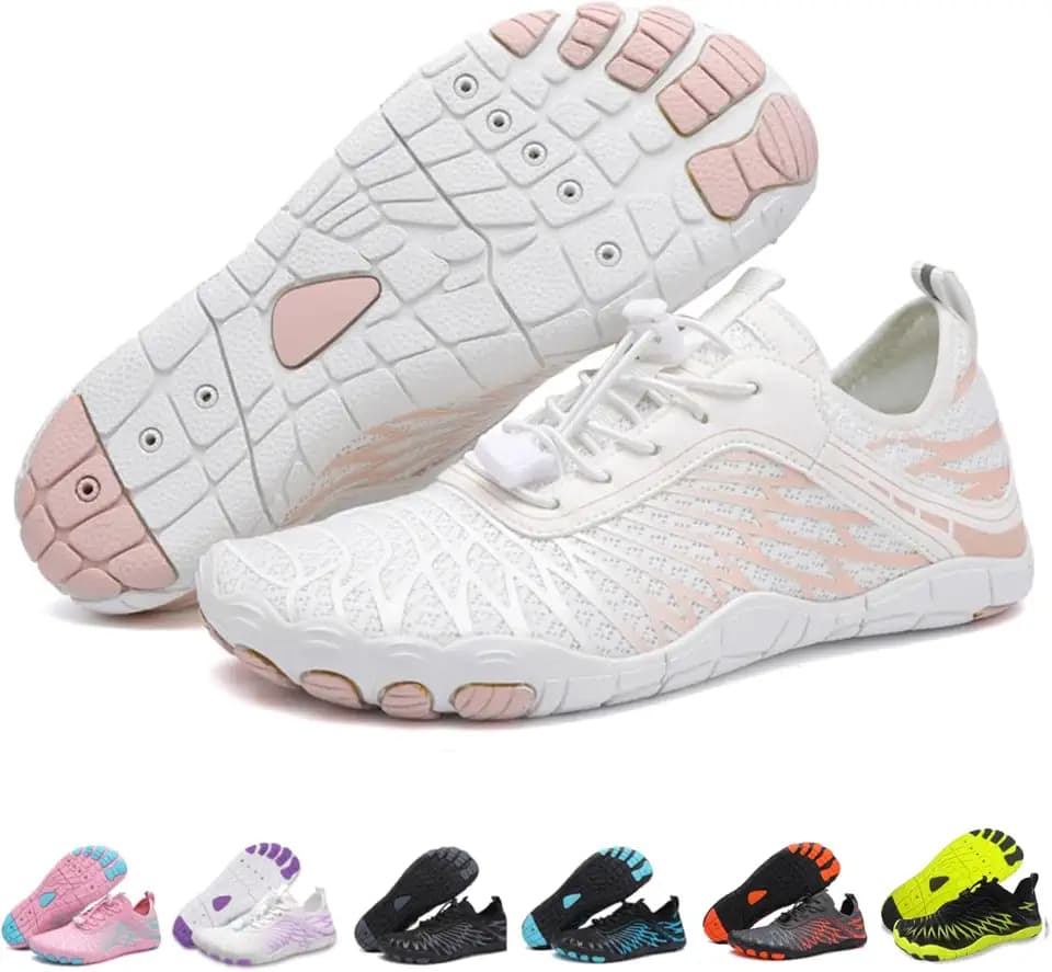 Hike Barefoot Shoes for Women Men with Wide Toe Box, Healthy & Non-Slip Breathable Barefoot Water Shoes Beach Pool Aqua Swim Surf Hiking Walking Shoes