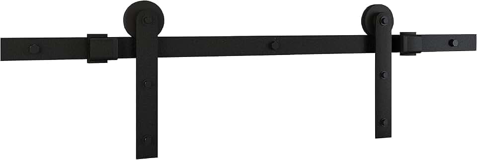 National Hardware Builder Interior Sliding Barn Door Kit, 72", Matte Black