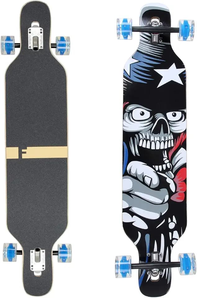 FunTomia Longboard mit 3 Flex Stufen Drop Through Cruiser Komplettboard Mach1 Speed Kugellager T-Tool