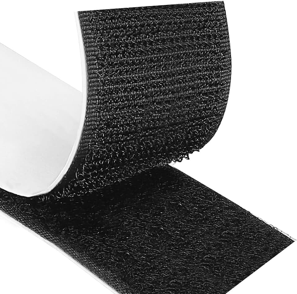 Blooven Klettband Selbstklebend 8 Meter Extra Stark, Doppelseitig Klebende mit Klettverschluss 50mm Breit Selbstklebendes Klebepad Flauschband und Hakenband (Schwarz, 50 mm x 8 m)