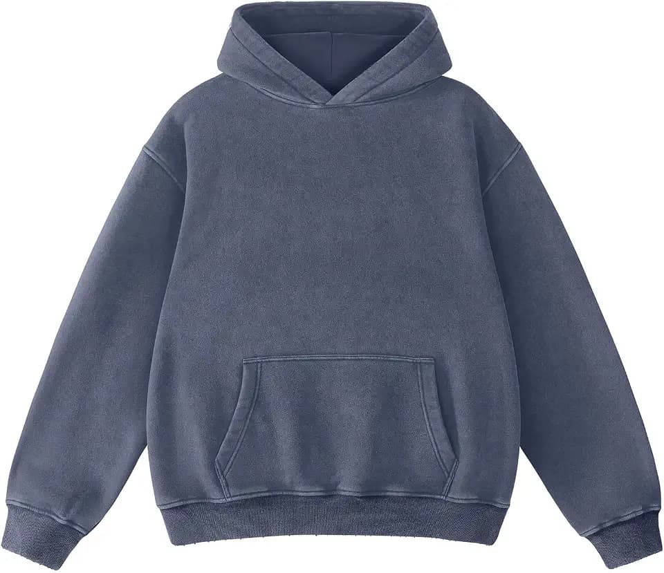 FAIABLE Mens Hoodies Oversized Unisex Acid Wash Hoodie Heavyweight Fleece Vintage Cotton Sweatshirt Men Women Streetwear