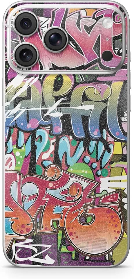 Glossy Glitter Phone Skin Compatible with Apple iPhone 17 Pro Max - Funky Graffiti - Premium 3M Vinyl Protective Wrap Decal Cover - Easy to Apply | Crafted in The USA by MightySkins
