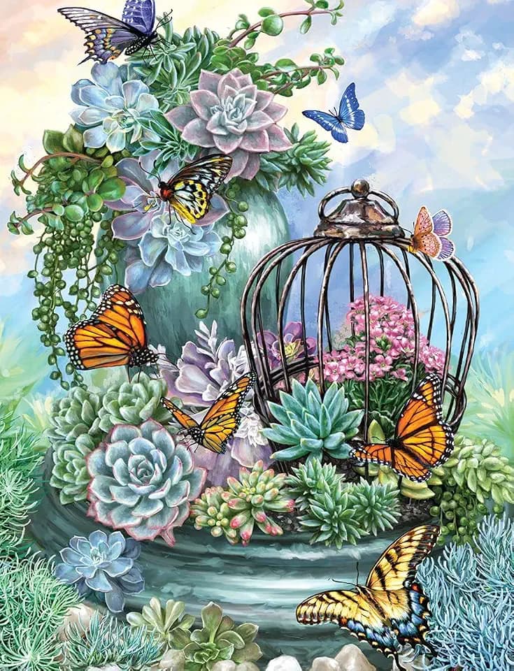 Springbok Butterfly Bliss 500 Piece Garden Jigsaw Puzzle for Adults