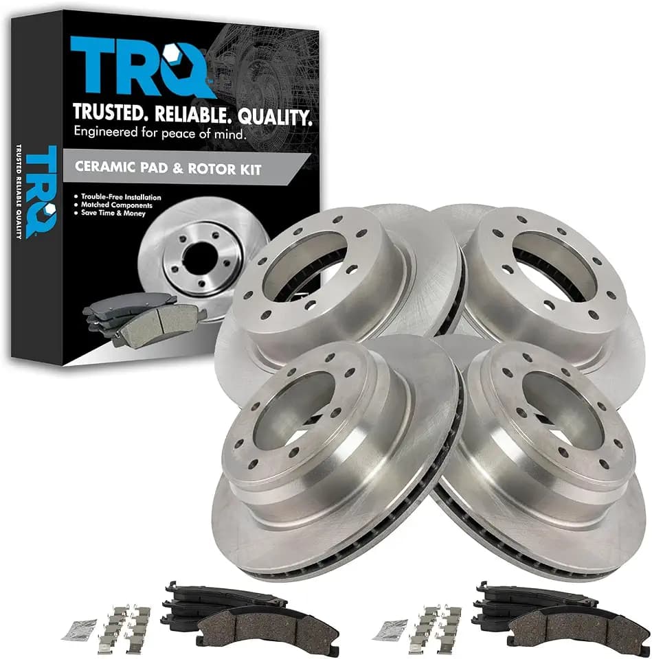 TRQ Front and Rear Brake Pad & Rotor Kit Ceramic