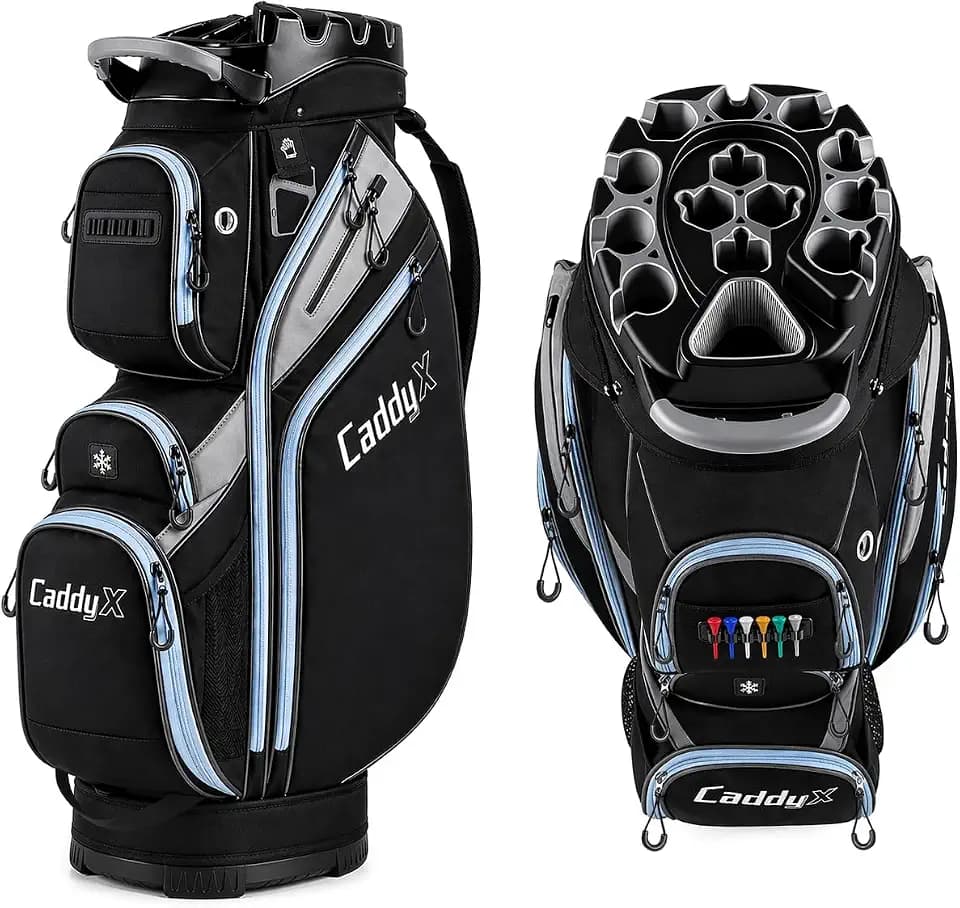 14-Way Golf Cart Bag, Professional Organizer Cart Bag with Anti-Rattle Top