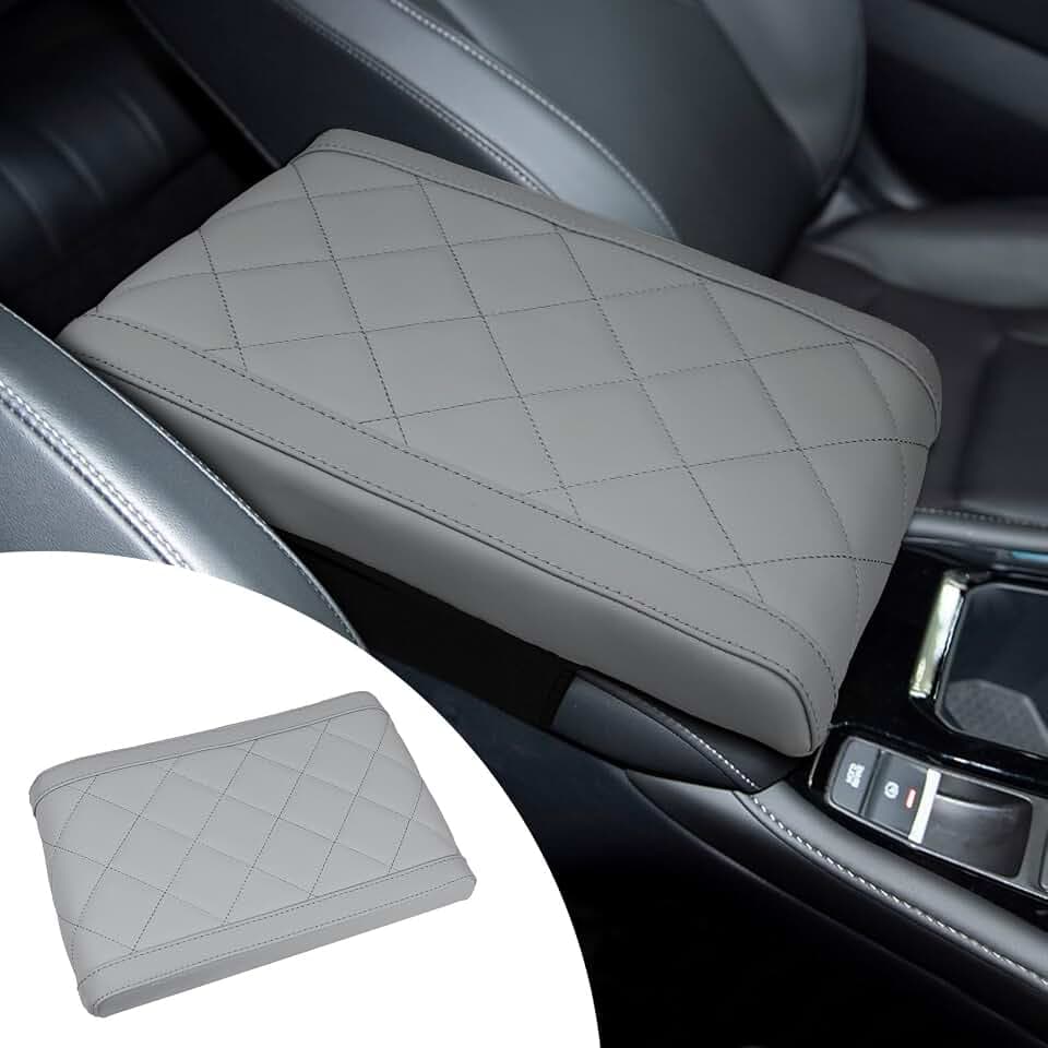 Hovom Car Center Console Cover, Soft Leather Armrest Cover Cushion